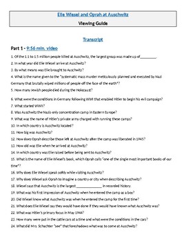 Night by Elie Weisel Study Guide Questions Flashcards