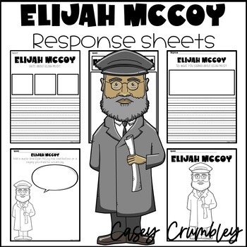 Preview of Elijah McCoy Black History Response Writing Coloring Drawing Sheets