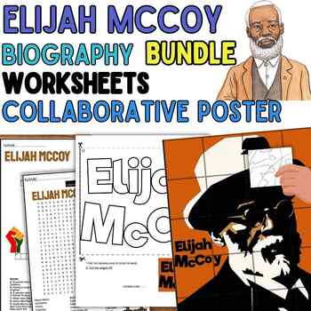 Preview of Elijah McCoy Collaborative Poster ACTIVITIES Canadian Black History Month BUNDLE
