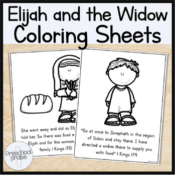 Elijah and the Widow Coloring Pages - Preschool Ministry Curriculum