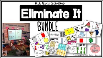 Preview of Eliminate It Bundle! Numbers & Representations, Math Facts and Shapes Included!