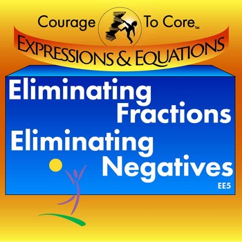 Preview of Eliminating Fractions, Eliminating Negatives (EE5): 8.EE.C.7, HSA.REI.A.1
