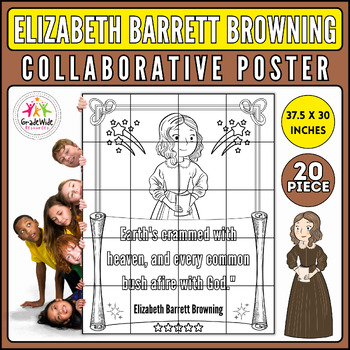 Preview of Elizabeth Barrett Browning Collaborative Poster: National Poetry Month Craft