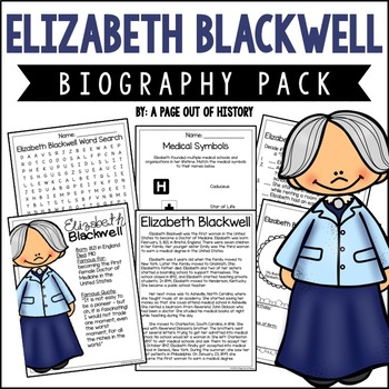 Preview of Elizabeth Blackwell Biography Unit Pack Womens History