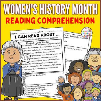 Preview of Elizabeth Cady Stanton Reading Comprehension / Women's History Month Worksheets