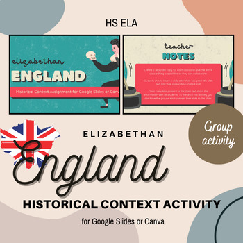 Preview of Elizabethan England Historical Context Group Project