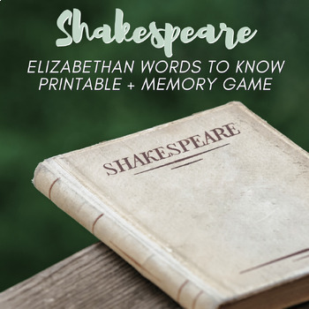 Preview of Shakespeare and Elizabethan Language: Presentation, Poster, and Memory Game