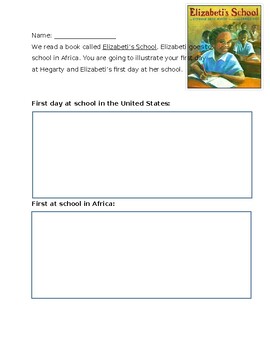 Preview of Elizabeti's School  F&P Text Set  1 - Comprehension Sheet Grade 1