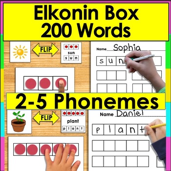 Preview of Word Mapping Phoneme Segmentation 200 Self-Checking Elkonin Boxes SoR