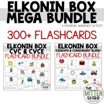 Preview of Elkonin Boxes Printable Flashcards MEGA BUNDLE: CVC, CVCE, Digraphs, Blends