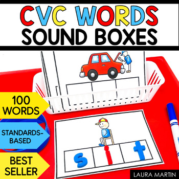 Preview of Elkonin Sound Boxes - Short Vowels CVC - Blending Segmenting -Word Work