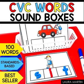 Preview of Elkonin Sound Boxes - Short Vowels CVC - Blending Segmenting Mapping - Word Work