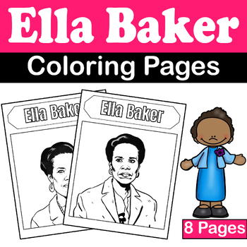 Preview of Ella Baker Coloring Pages | Black History & Women's History Month Activities