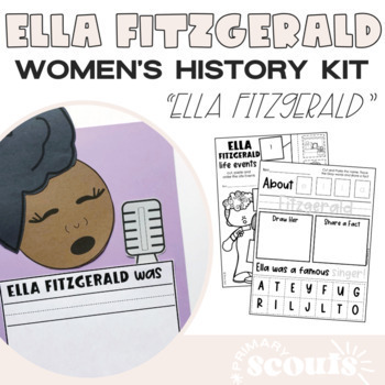 Preview of Ella Fitzgerald Craft and Activities | Black History Month Kindergarten