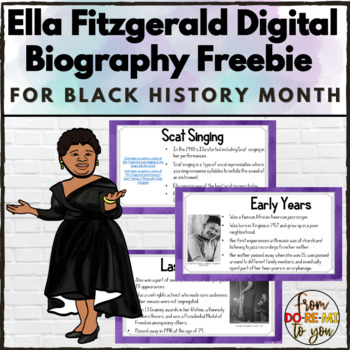 Preview of Ella Fitzgerald Digital Biography for Black History Month Freebie