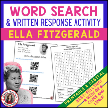Preview of Jazz Music Word Search & Research Activities - Middle School & General Music