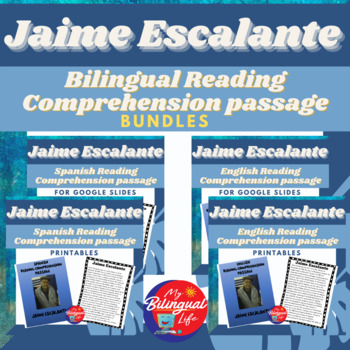 Preview of Jaime Escalante - Bilingual English & Spanish Biography Reading Activity Bundle