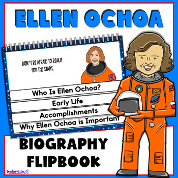 Preview of Ellen Ochoa Biography Report Flipbook Latinx Hispanic Heritage Women's History