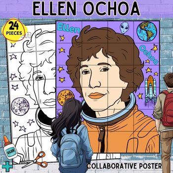 Preview of Ellen Ochoa Collaboration Poster Hispanic Heritage & Women's History STEM Craft