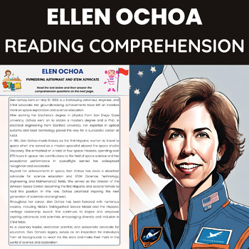 Preview of Ellen Ochoa Hispanic Heritage Reading Comprehension Astronaut and Scientist