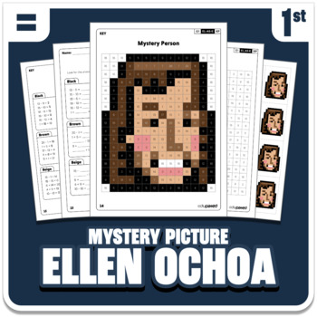 Preview of Ellen Ochoa Math Mystery Picture | Grade 1 Operations | Hispanic Heritage Month
