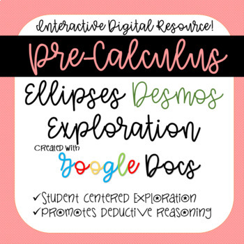 Preview of Ellipses Desmos Exploration REMOTE LEARNING