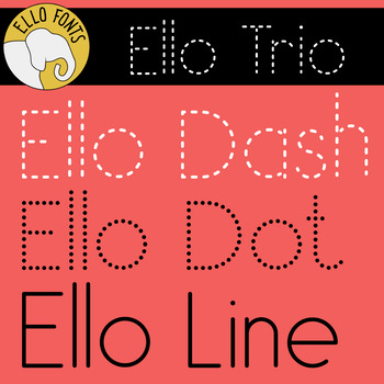 Preview of Ello Trio for Handwriting from Ello Fonts - Dash, Dot & Line