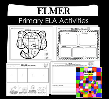 Preview of Elmer the Elephant Primary ELA Activities