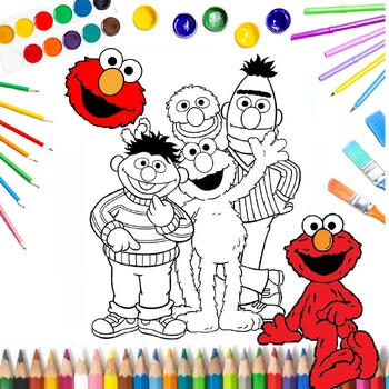 Elmo coloring books for kids ages 2-4: Preschool, boys, girls, teens Elmo  coloring book 8.5 by 11 inches custom page design coloring book (Paperback)