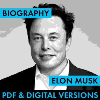 Preview of Elon Musk Biography Research Organizer, Elon Musk Biography PDF & Google Drive