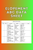 Elopement ABC Data Sheet Checklist
