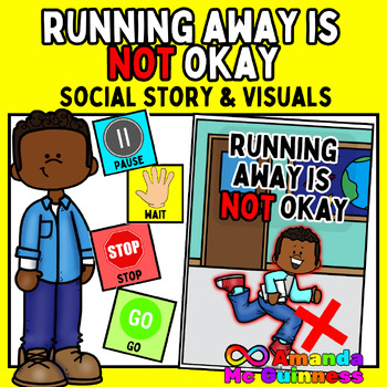 Preview of Elopement / Running Away is Not Okay Social Story & Visual Supports