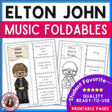 Musician Worksheets Elton John - Listening and Research Foldables