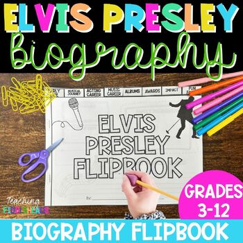 Preview of Elvis Presley Biography Flip Book | Pop Star Writing Activity | All Grades