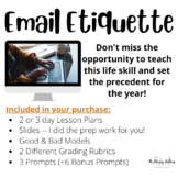 Email Etiquette 2 or 3-day Mini Unit -- An Essential Life Skill