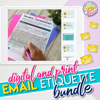 Preview of Email Etiquette Lesson Bundle Digital & Print - How to Email a Teacher
