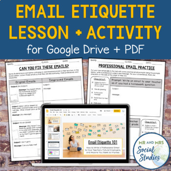Preview of Email Etiquette Lesson and Activity: How to Write an Email (With Examples)