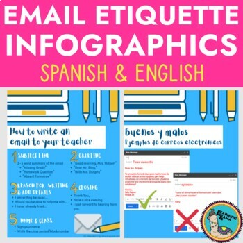 Preview of Email Etiquette for Students - How to Write an Email (SPANISH & ENGLISH)