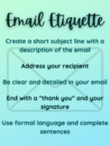 Email Etiquette for Students Poster, Digital Image, Handout