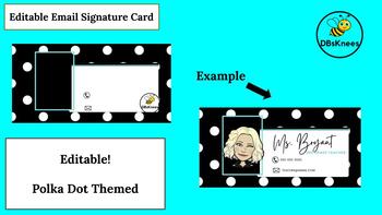 Preview of Email Signature Card (Polka Dot Theme)-*Editable