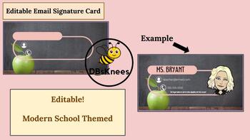 Preview of Email Signature Card-(modern school theme)-*Editable!