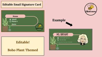 Preview of Email Signature Card (plant theme)-*Editable!