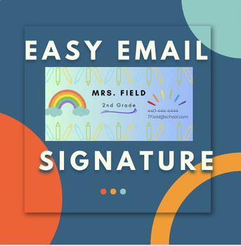 Preview of Email Signature Colorful Rainbow, Editable Canva File
