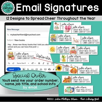 Preview of Email Signature Set for each Month of the Year