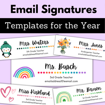Preview of Email Signature Templates Year Long Tech Entirely Editable Holiday Seasonal