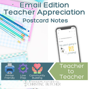 Preview of Email Teacher to Teacher Appreciation Postcard Notes