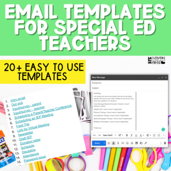 Preview of Email Templates For Special Ed Teachers SPED Autism Classroom IEP sped teacher