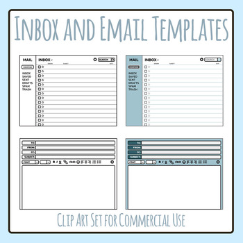Preview of Email User Interface Templates / Blank Computer Layouts Internet Clip Art