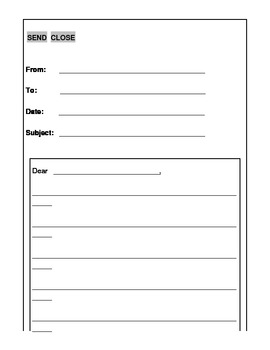 Preview of Email Writing Template -1st grade
