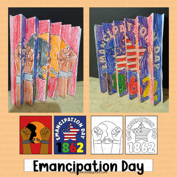 Preview of Emancipation Day Activities Coloring Bulletin Board Agamograph Craft Juneteenth